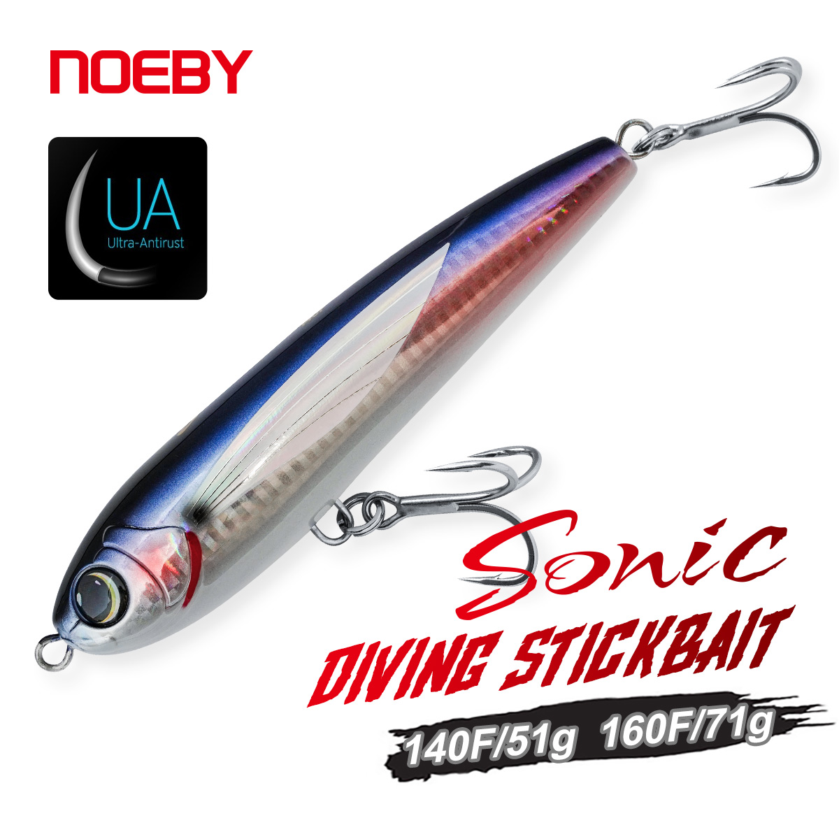 Rain Stick Percussion - เหยื่อปลอมดำน้ำ NOEBY Diving Stickbait 140 มม.