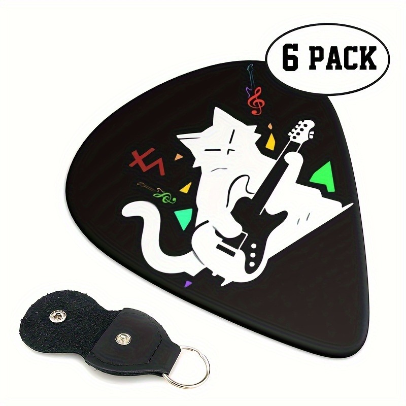 Musical Instrument In English - 6 ชิ้นเสียงต้นฉบับกีตาร์ Picks, พิมพ์สองด้านกีตาร์ Ukulele Finger