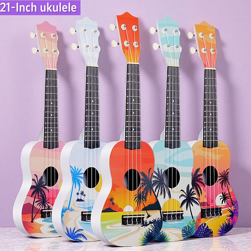 Musical Instrument Hawaii - อูคูเลเล่ 21 นิ้ว ลายฮาวาย สำหรับผู้เริ่มต้น ปรับแต่งได้
