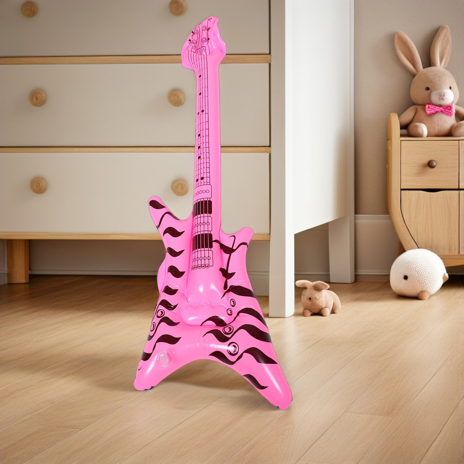 Musical Instrument You Blow - กีตาร์ร็อคแอนด์โรลเป่าลม ของตกแต่งงานปาร์ตี้สไตล์เรโทรยุค 80 เครื่องดนตรีเป่าลม ของชำร่วยสำหรับถ่ายรูป