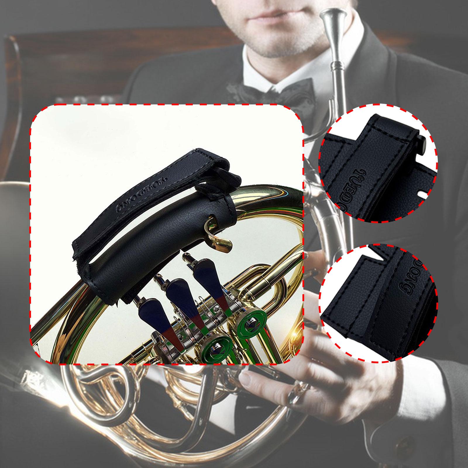Musical Instrument French - แผ่นรองมือสำหรับเฟรนช์ฮอร์นแบบพรีเมียม ทำจากหนัง PU ป้องกันการเสียดสี ทนเหงื่อ สำหรับอุปกรณ์เครื่องดนตรี