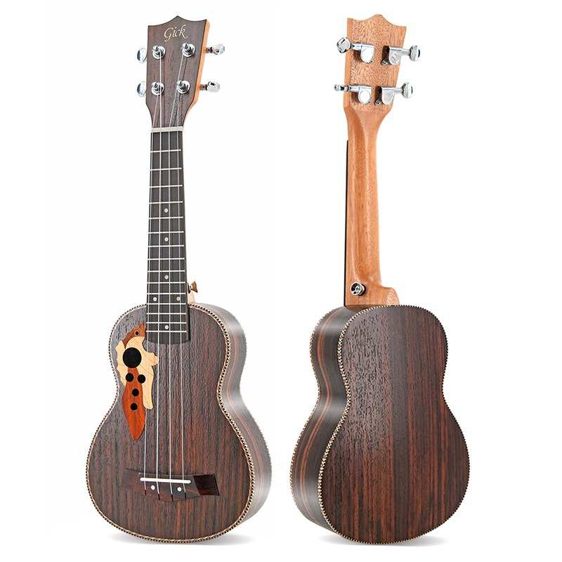 Musical Instrument Hawaii - อูคูเลเล่ฮาวายขนาด 21 นิ้ว พร้อมรูเสียงทรงองุ่น ทำจากไม้โรสวูด กีตาร์ขนาดเล็ก