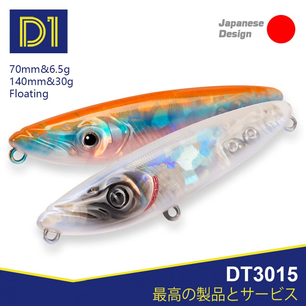 Rain Stick Percussion - D1ตกปลา Topwater เหยื่อพื้นผิว Lure 70มม./140มม.เดินสุนัขดินสอ Stickbaits
