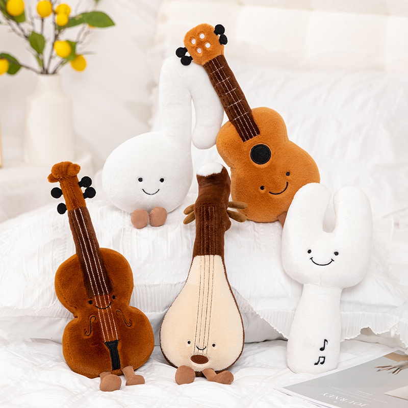 Musical Instrument Manufacturers - ตุ๊กตาดนตรีน่ารัก ของเล่นตุ๊กตาขนนุ่ม รูปไวโอลิน กีตาร์ ปี่ 30