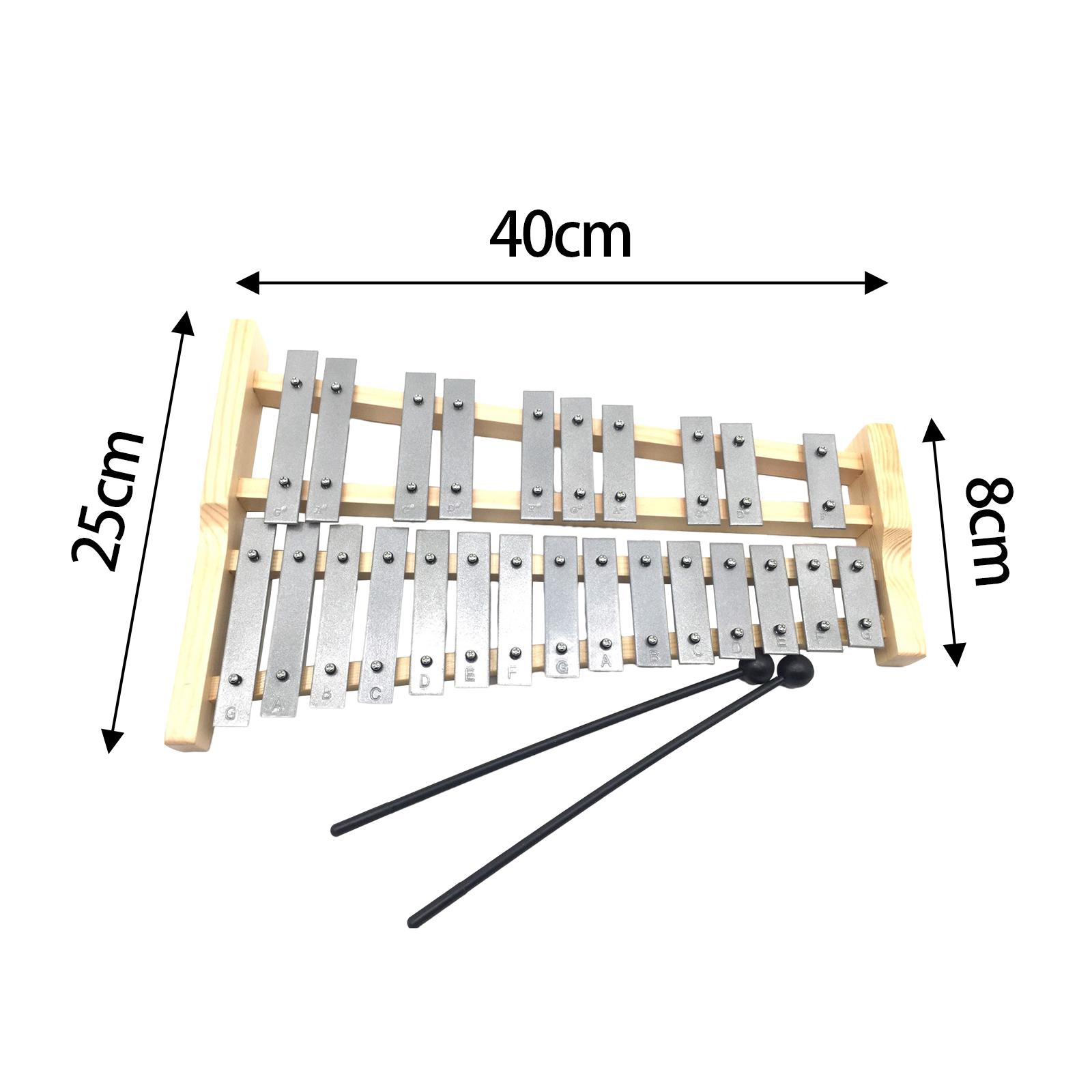 Musical Instrument Glockenspiel - ไซโลโฟนโลหะ 25 คีย์ ของเล่นดนตรีสำหรับเด็ก ผู้เริ่มต้น ใช้ได้ทั้งที่บ้านและในห้องเรียน