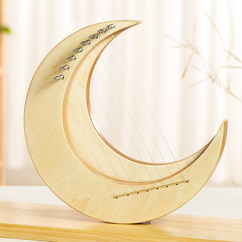Musical Instrument Easy To Learn - พิณพระจันทร์เสี้ยว เครื่องดนตรีพิณพระจันทร์เสี้ยวขนาดเล็ก 15 สาย ง่ายต่อการเรียนรู้ ขนาดเล็ก