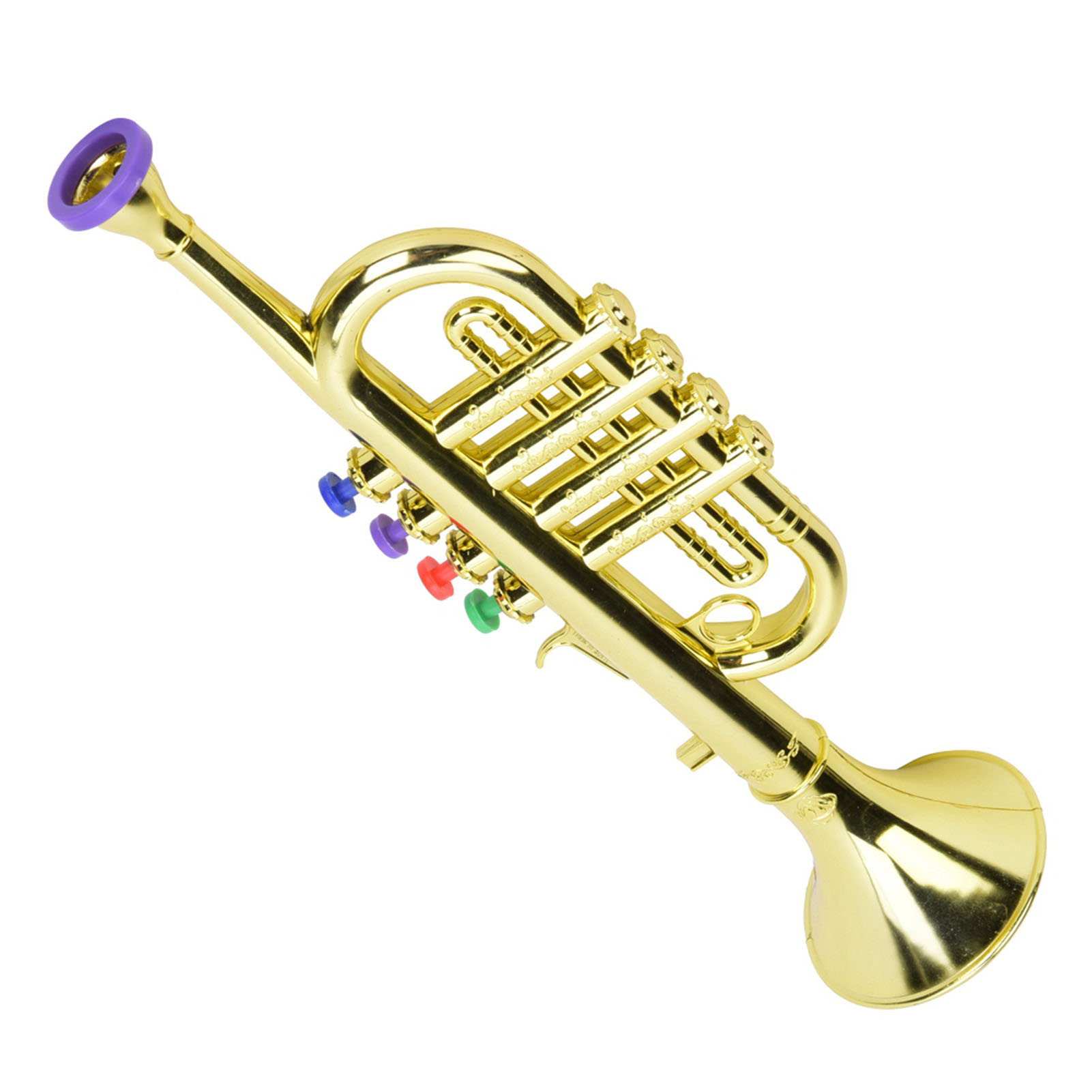Musical Instrument Drawing - ทรัมเป็ตเด็ก พลาสติกเคลือบทอง ของขวัญดนตรีสำหรับเด็กก่อนวัยเรียน เครื่องดนตรีลม ดนตรีสำหรับเด็กก่อนวัยเรียน