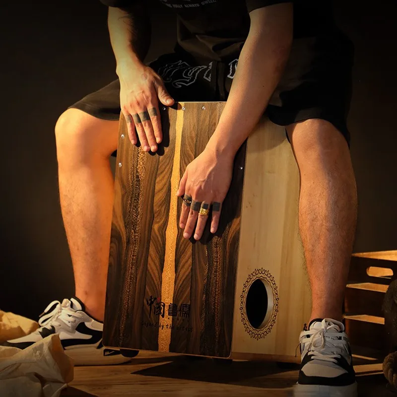 Cajon Box Drum - ไม้ Cajon กล่องกลองมืออาชีพมือกลองแบบพกพาเริ่มต้นกลองสมาธิเสียง Fantastic เครื่องดนตรี