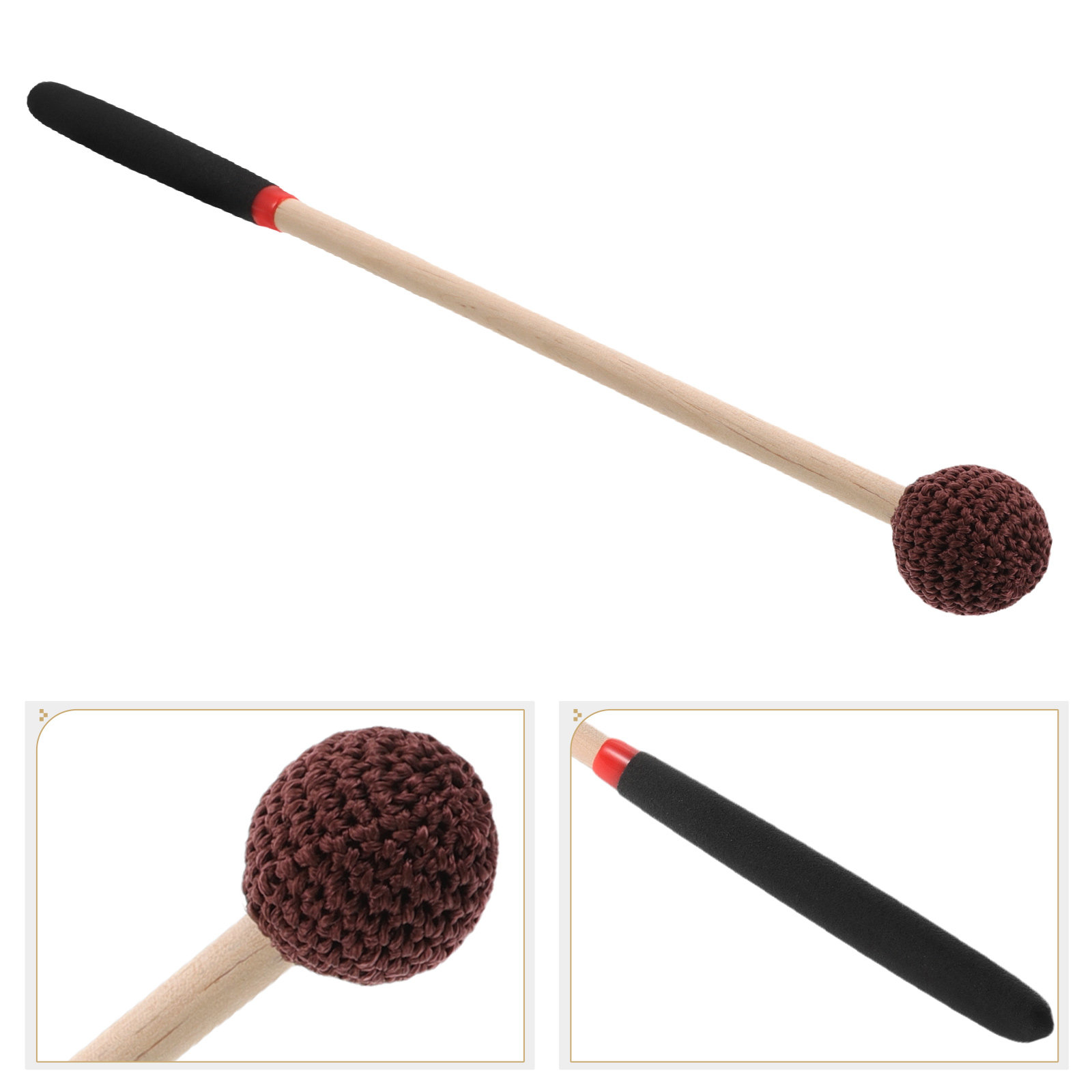 Musical Instrument Glockenspiel - ไม้ตีกล็อกเกนสปีล ด้ามไม้ หัวไนลอน ไม้ตีกลองยาง สำหรับการแสดง คลาสเรียนดนตรี