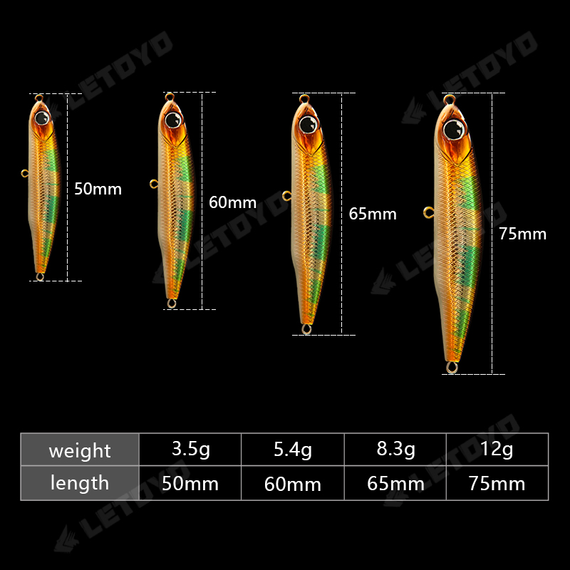 เหยื่อปลอม LETOYO แบบจมน้ำ 17  - Rain Stick Percussion บทวิจารณ์และราคา