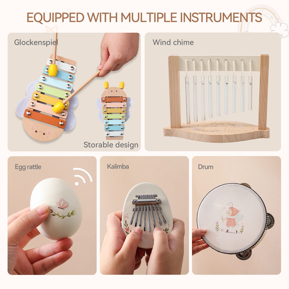 ของเล่นดนตรีเด็ก ของเล่นไม้มอน - Musical Instrument Drawing บทวิจารณ์และราคา