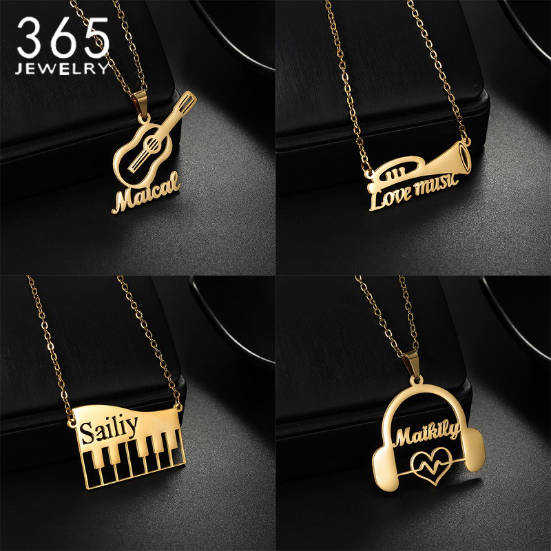 สร้อยคอจี้เครื่องดนตรีแบบกำหนด - Musical Instrument Name บทวิจารณ์และราคา