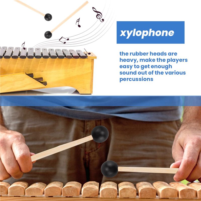 ไม้ตีระฆังหัวยางนุ่ม 2 ชิ้น ด้ - Musical Instrument Glockenspiel บทวิจารณ์และราคา