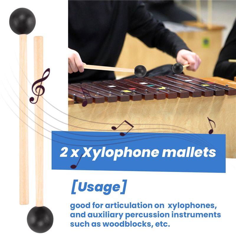 ไม้ตีระฆังหัวยางนุ่ม 2 ชิ้น ด้ - Musical Instrument Glockenspiel บทวิจารณ์และราคา