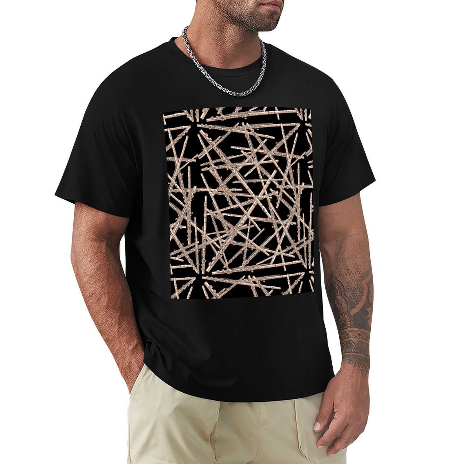 เสื้อยืดลายเครื่องดนตรีฟลุต สี - Musical Instrument No Touch บทวิจารณ์และราคา