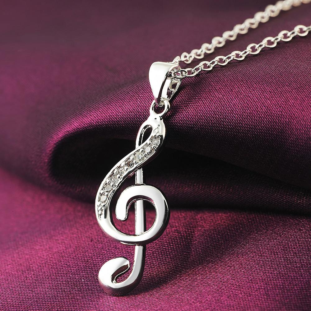 45 ซม.18 นิ้ว 925 สร้อยคอเงินง - Musical Instrument Symbols บทวิจารณ์และราคา