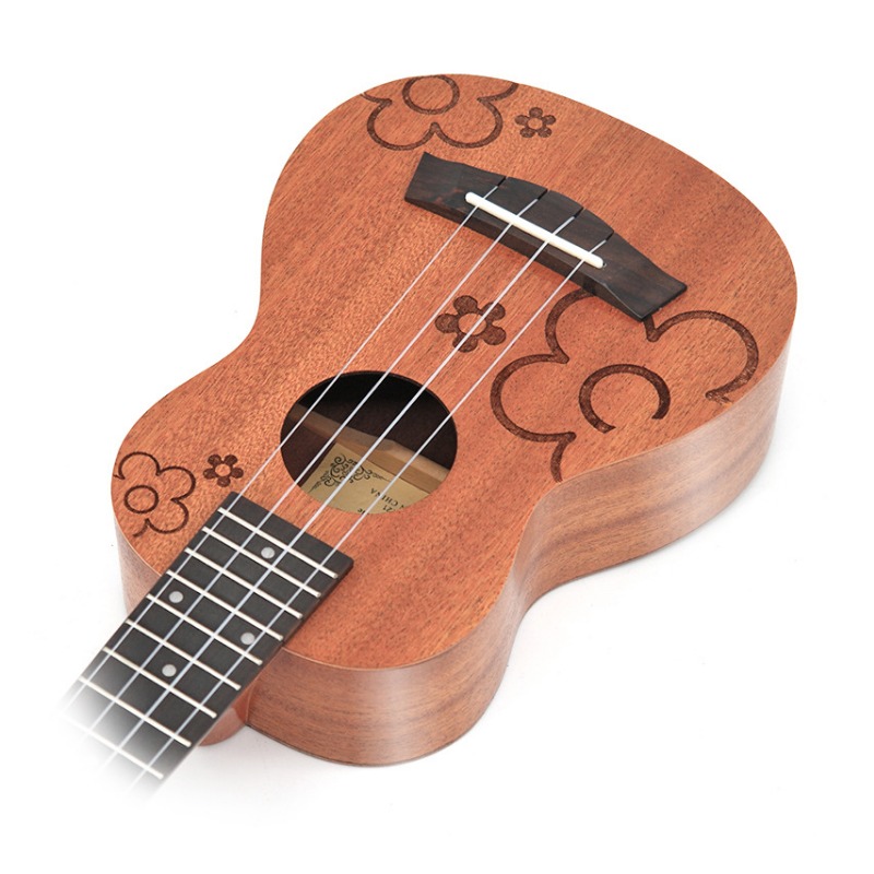 อูคูเลเล่ไม้ซาเปเล่ลายดอกไม้ ข - Musical Instrument Hawaii บทวิจารณ์และราคา