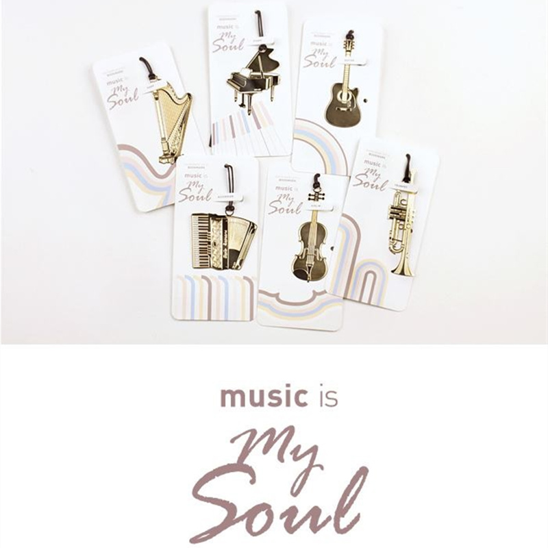 6PcsเพลงโลหะBookmark Goldสีเคร - Musical Instrument Symbols บทวิจารณ์และราคา