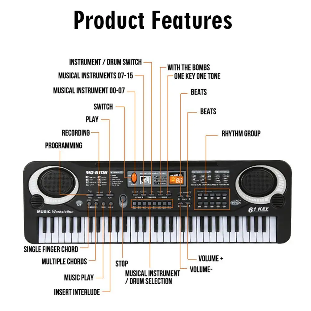 เด็กคีย์บอร์ดเปียโนอิเล็กทรอนิ - Musical Instrument Drawing บทวิจารณ์และราคา