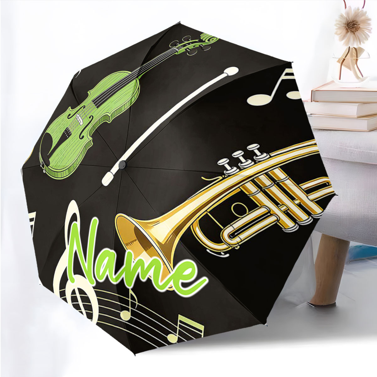 ร่มพับลายเครื่องดนตรีพร้อมชื่อ - Musical Instrument Name บทวิจารณ์และราคา