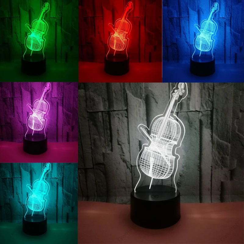 3D ILLUSION Night Light LED US - Musical Instrument No Touch บทวิจารณ์และราคา